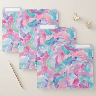 Pastel Abstract Ribbon Pattern File Folder