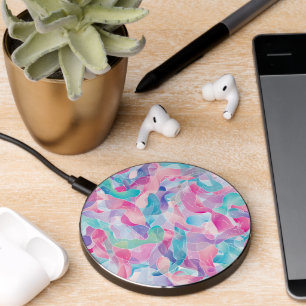 Pastel Abstract Ribbon Pattern Wireless Charger