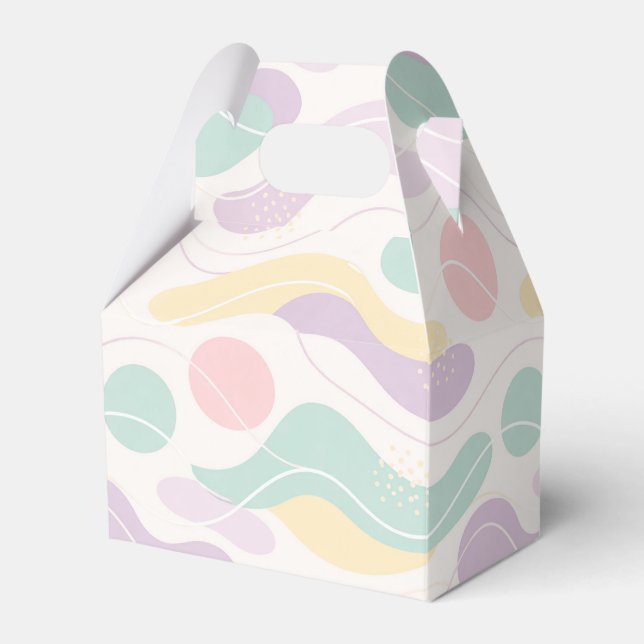 Pastel Abstract Seamless Pattern Waves and Circles Favor Boxes (Front Side)