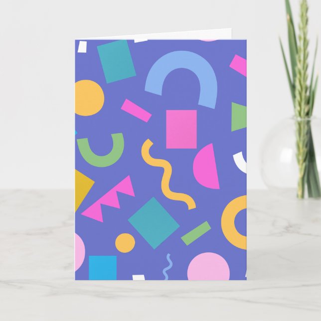 Pastel Abstract Shapes Pattern Design Card (Front)