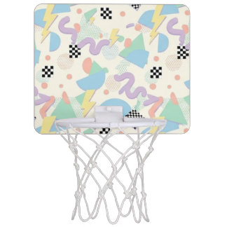 Pastel Abstract Shapes Pattern Design Mini Basketball Hoop