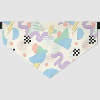 Pastel Abstract Shapes Pattern Design Pet Bandana Collar