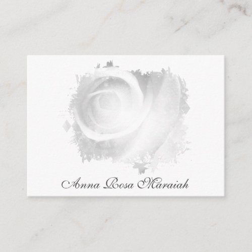  Pastel Abstract Silver Gray ROSE Business Card