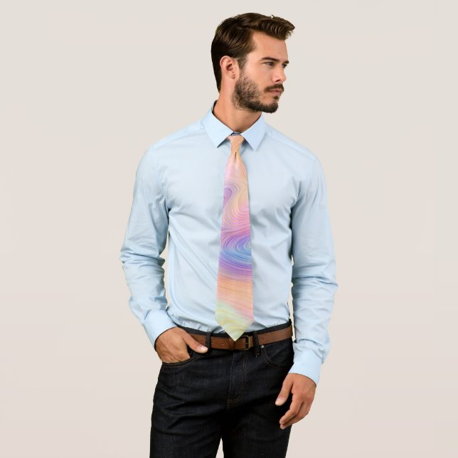 Pastel Abstract Swirl Neck Tie (In Situ)
