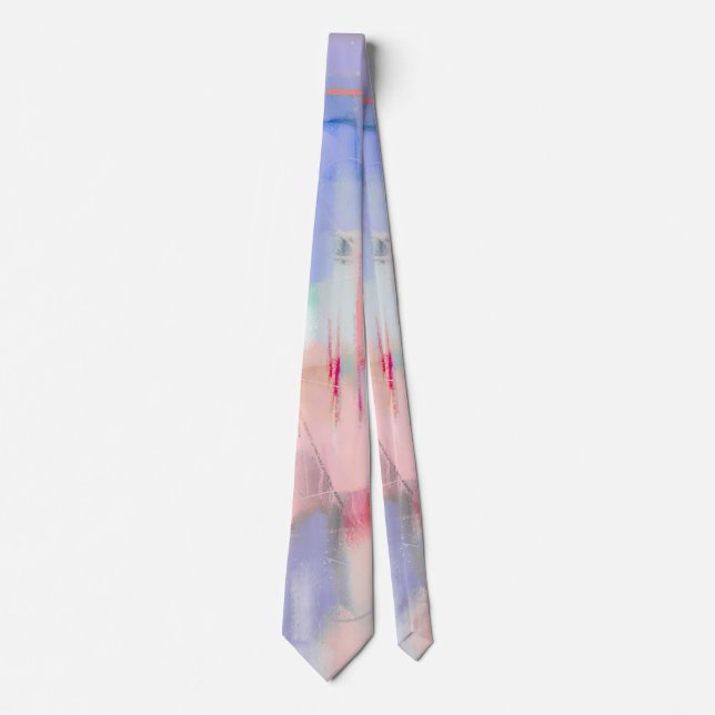 Pastel Abstract Tie Soft Colors Pink Blue Unique (Front)