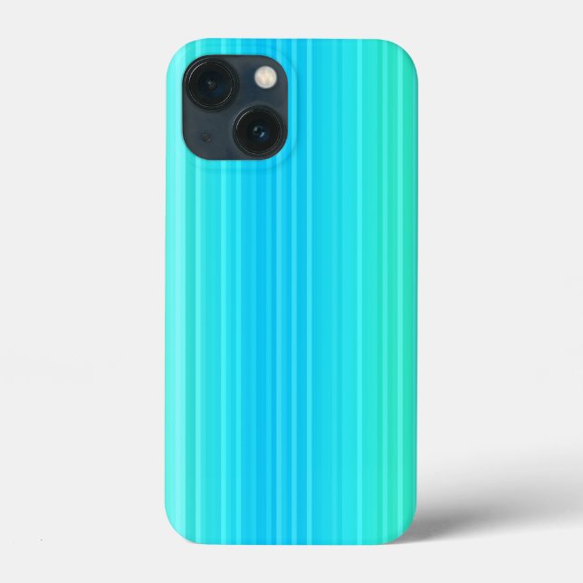 Pastel Abstract Turquoise Blue Green Stripes Case-Mate iPhone Case (Back)