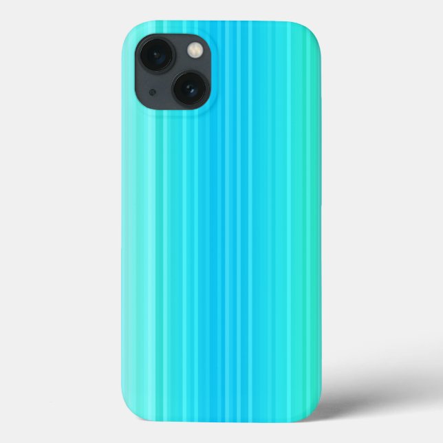 Pastel Abstract Turquoise Blue Green Stripes  Case-Mate iPhone Case (Back)