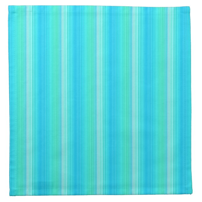 Pastel Abstract Turquoise Blue Green Stripes Cloth Napkin (Front)