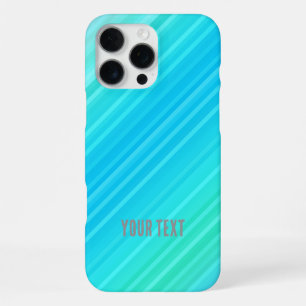 Pastel Abstract Turquoise Blue Green Stripes iPhone 16 Pro Max Case