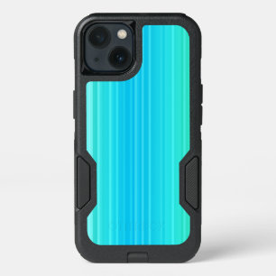 Pastel Abstract Turquoise Blue Green Stripes iPhone 13 Case
