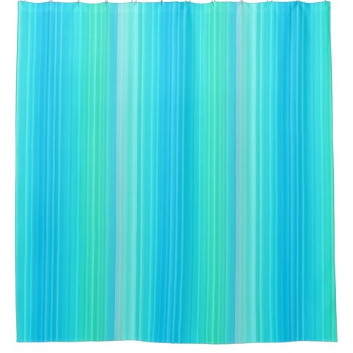 Pastel Abstract Turquoise Blue Green Stripes Shower Curtain