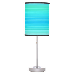 Pastel Abstract Turquoise Blue Green Stripes Table Lamp