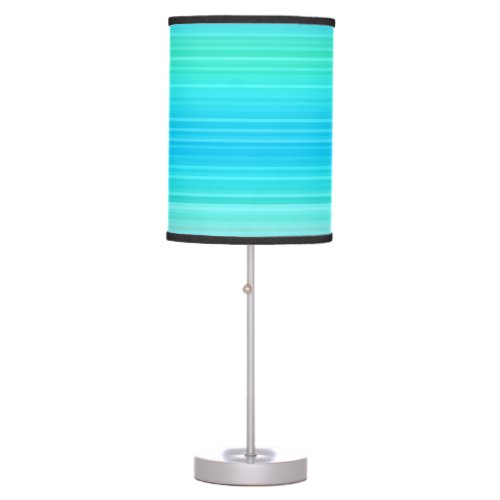 Pastel Abstract Turquoise Blue Green Stripes Table Lamp