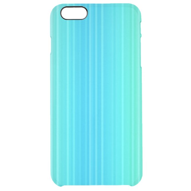 Pastel Abstract Turquoise Blue Green Stripes Uncommon iPhone Case (Back)