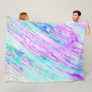 *~* Pastel Abstract Turquoise Mint Aqua Magenta Fleece Blanket