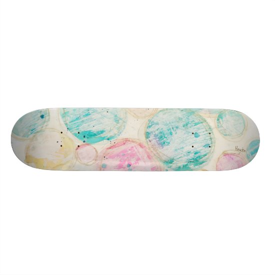 Pastel Abstract Watercolor Art Fun Grunge Add Name Skateboard