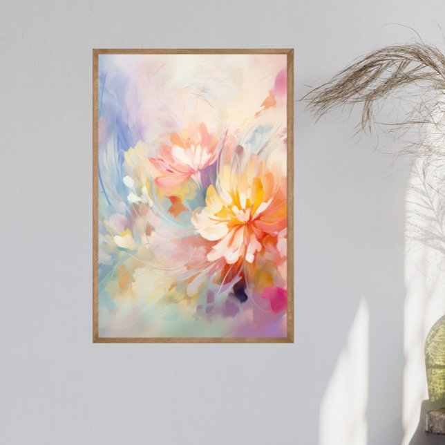 Pastel Abstract Watercolor Floral Wall Art Poster (Pastel Watercolor Abstract Floral Wall Art. Available in many sizes, printed or digital)