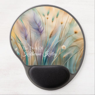 Pastel Abstract Whispers of Nature, Grasses Gel Mouse Pad