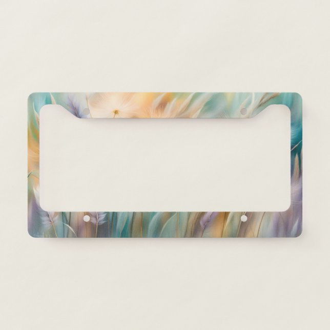 Pastel Abstract Whispers of Nature, Grasses II License Plate Frame (Front)