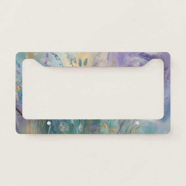 Pastel Abstract Whispers of Nature, Grasses II License Plate Frame (Front)