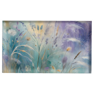 Pastel Abstract Whispers of Nature, Grasses II Place Card Holder