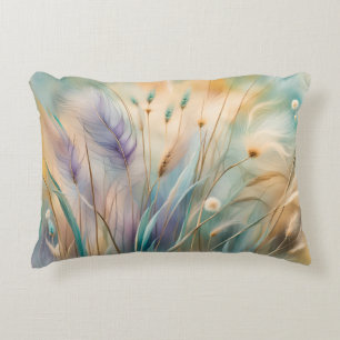 Pastel Abstract Whispers of Nature, Grasses III Accent Pillow