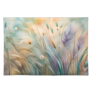 Pastel Abstract Whispers of Nature, Grasses III Cloth Placemat