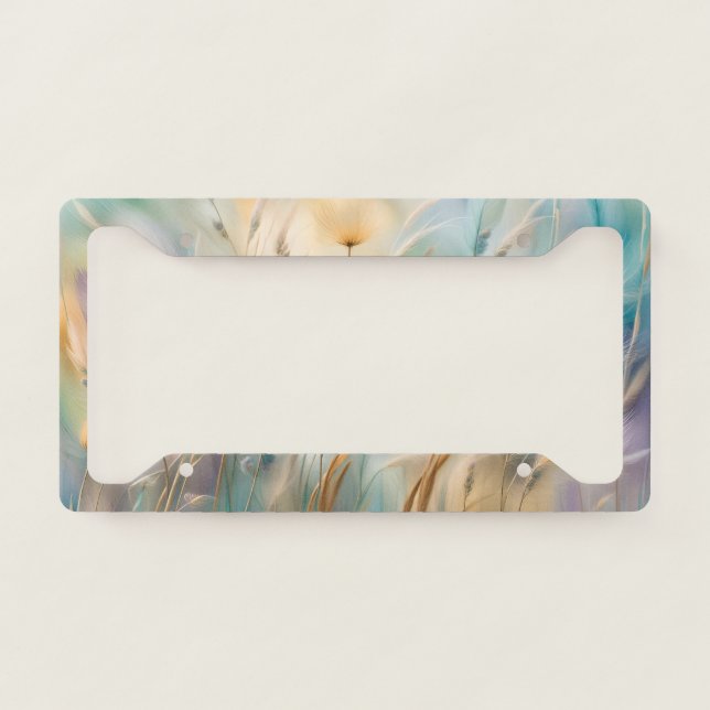 Pastel Abstract Whispers of Nature, Grasses IV License Plate Frame (Front)