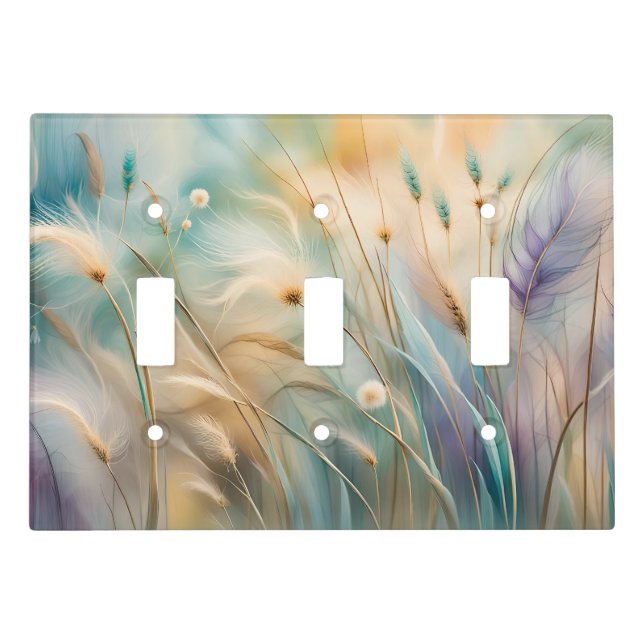 Pastel Abstract Whispers of Nature, Grasses  Light Switch Cover (Front)