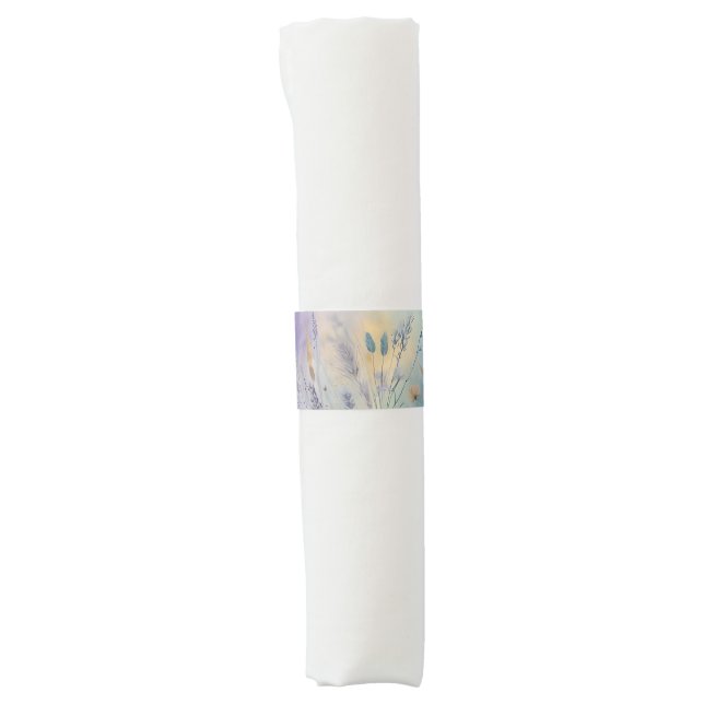 Pastel Abstract Whispers of Nature *Personalize* Napkin Bands (Front)
