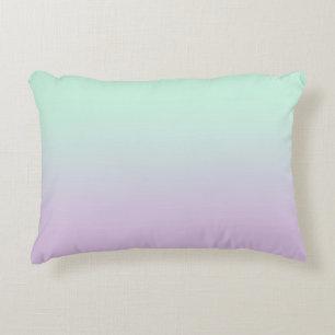 Pastel Aesthetic Mint And Lilac Gradient Ombre Accent Pillow