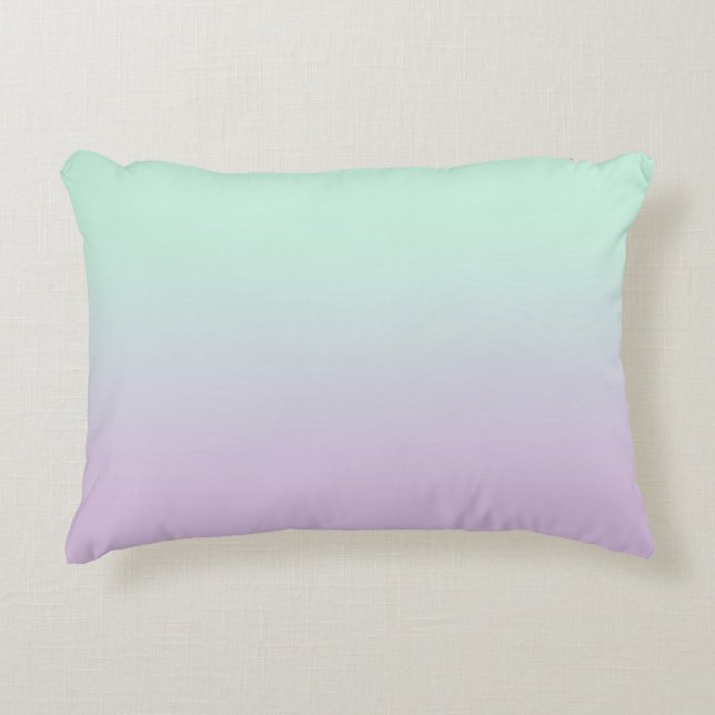 Pastel Aesthetic Mint And Lilac Gradient Ombre Accent Pillow (Front)