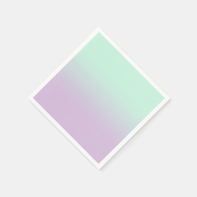 Pastel Aesthetic Mint And Lilac Gradient Ombre Napkins (Corner)