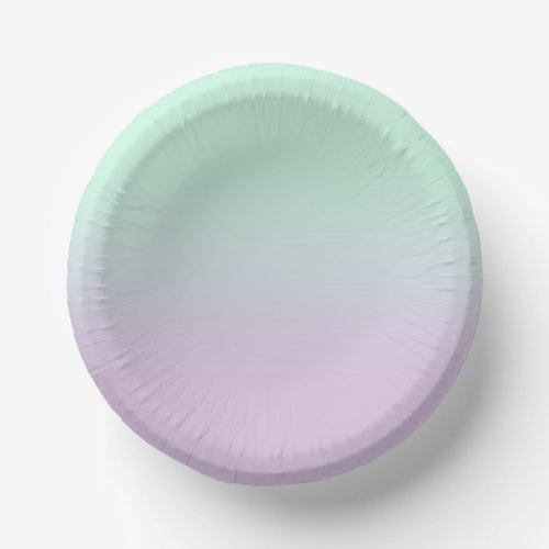 Pastel Aesthetic Mint And Lilac Gradient Ombre   Paper Bowls