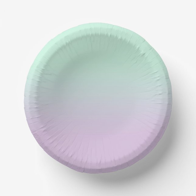 Pastel Aesthetic Mint And Lilac Gradient Ombre   Paper Bowls (Front)