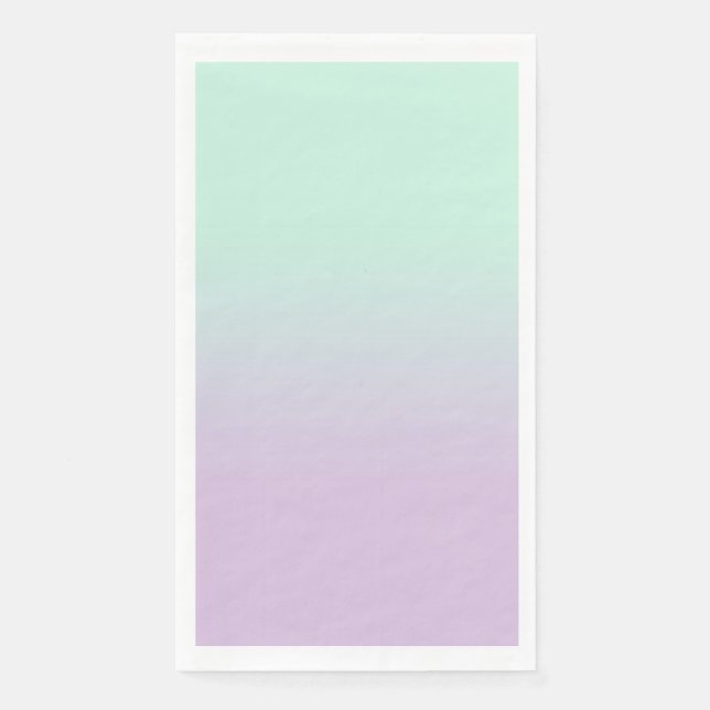 Pastel Aesthetic Mint And Lilac Gradient Ombre    Paper Guest Towels (Front)