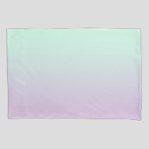 Pastel Aesthetic Mint And Lilac Gradient Ombre  Pillow Case
