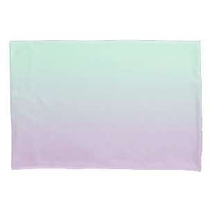 Pastel Aesthetic Mint And Lilac Gradient Ombre Pillow Case