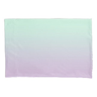Pastel Aesthetic Mint And Lilac Gradient Ombre  Pillow Case