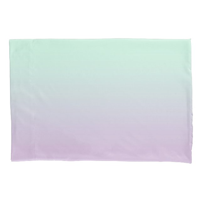 Pastel Aesthetic Mint And Lilac Gradient Ombre  Pillow Case (Front)