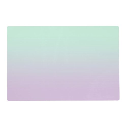 Pastel Aesthetic Mint And Lilac Gradient Ombre Placemat