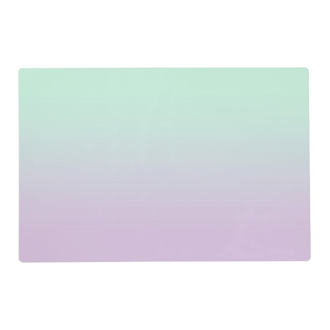 Pastel Aesthetic Mint And Lilac Gradient Ombre Placemat (Front)