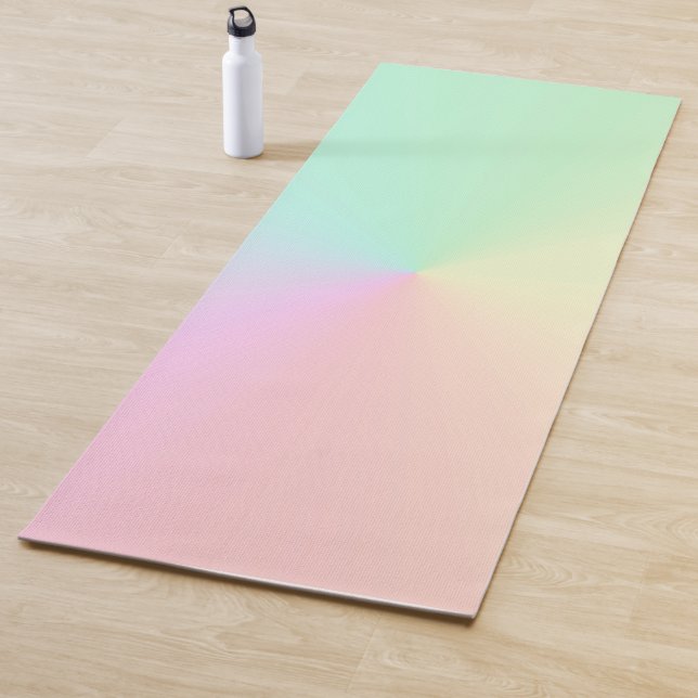 Pastel Aesthetic Muted Gradient Ombre Rainbow  Yoga Mat (In Situ)