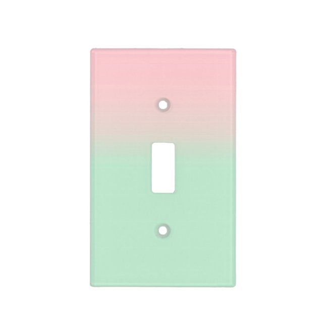 Pastel Aesthetic Muted Gradient Pink Mint Green   Light Switch Cover (Front)