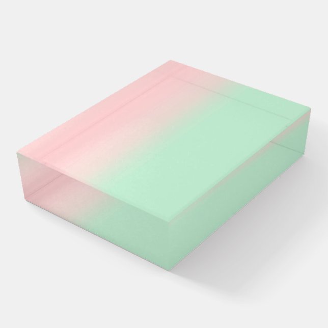 Pastel Aesthetic Muted Gradient Pink Mint Green    Paperweight (Angled)