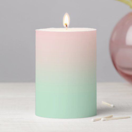 Pastel Aesthetic Muted Gradient Pink Mint Green   Pillar Candle