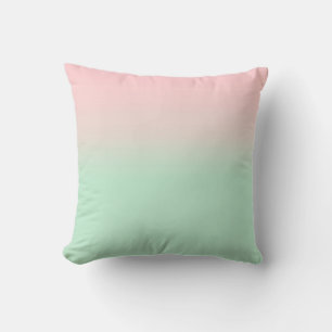 Pastel Aesthetic Muted Gradient Pink Mint Green Throw Pillow