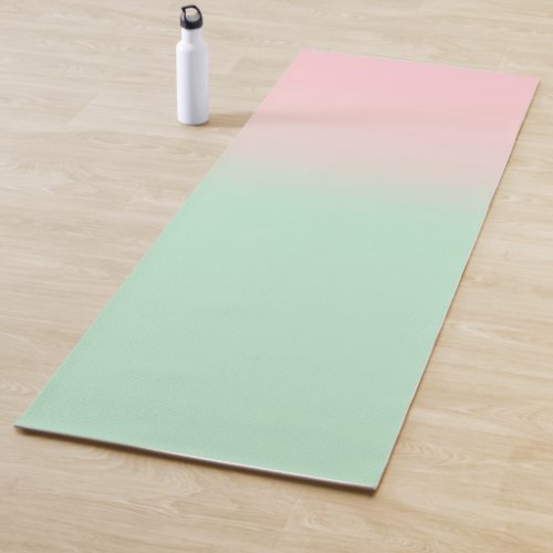 Pastel Aesthetic Muted Gradient Pink Mint Green Yoga Mat