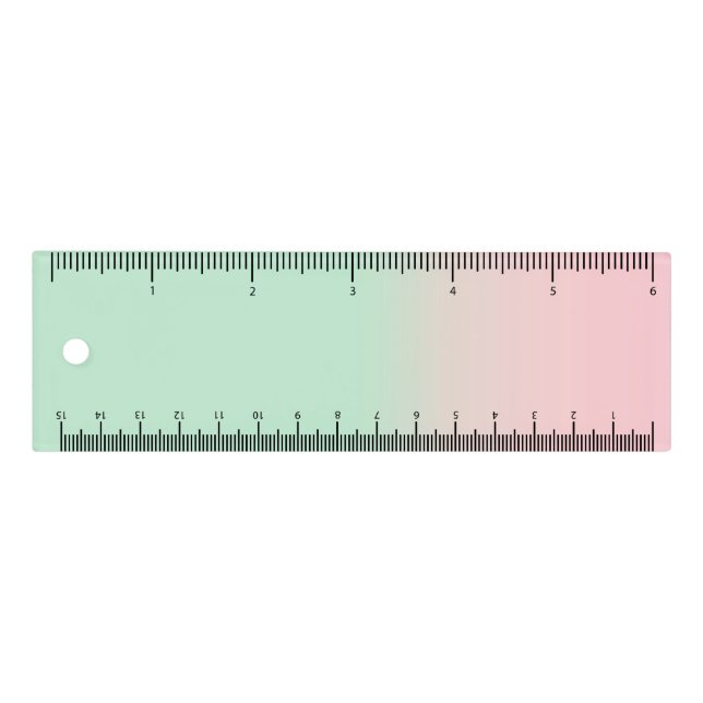 Pastel Aesthetic Ombre Gradient Pink Mint Green  Ruler (Front)