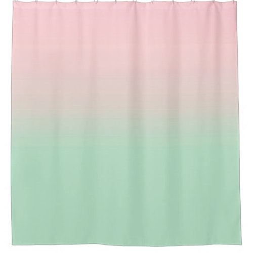 Pastel Aesthetic Ombre Gradient Pink Mint Green  Shower Curtain